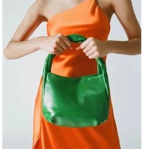 Zara green leather shoulder bag